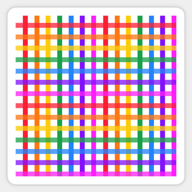 Bright rainbow plaid Sticker by bettyretro